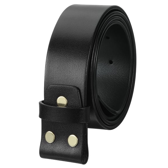 Uxcell Men Leather Belt Strap, 1.5" Width for Plate Buckle Belts (130cm, Black)