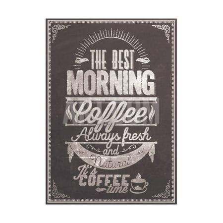 The Best Morning Coffee Typography Background On Chalkboard Print Wall Art By
