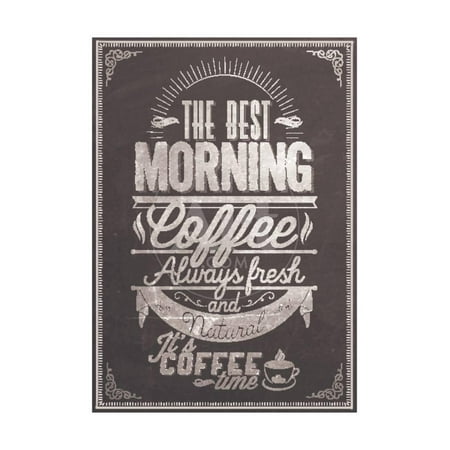 The Best Morning Coffee Typography Background On Chalkboard Print Wall Art By (Best Morning Brain Food)