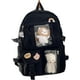 thumbnail image 1 of Kawaii Backpacks For Teen Girls,back To School Supplies Canvas Daypack Bag Aesthetic Student Bookbags Cute School Backpack (c-black), 1 of 5
