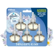 Glade PlugIns Air Freshener Refills, Clean Linen, Infused with Essential Oils, 0.67 oz, 5 Count