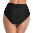 thumbnail image 7 of HOWPAY Bikini Bottoms Women Tummy Control Basic Swim Shorts with Full Coverage High Waisted Solid Color Stretchy Beach Pool Swimsuit Bottoms Black L, 7 of 7