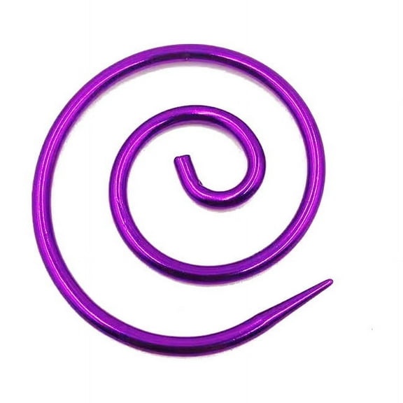 3Pcs Aluminum Spiral Cable Knitting Needles Purple 43x38mm