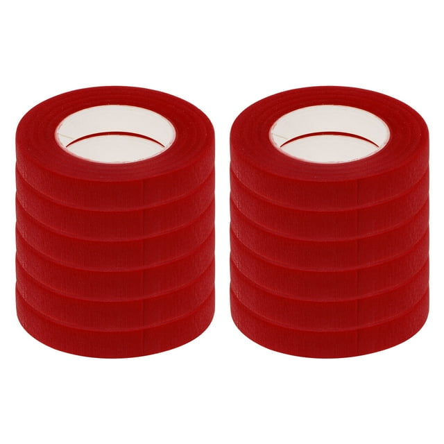 Unique Bargains 12 Rouleaux de Rubans Floraux 1/2 Po 30 Verges Ruban Adhésif Imperméable pour Fleurs pour Emballage de Bouquet Floral, Rouge