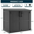 thumbnail image 5 of Bifanuo Outdoor Resin Storage Shed 34 Cu.ft Garden Storage Extra Large Capacity Weather Resistant Storage Box, Lockable Resin Waterproof Shed for Bike, Lawnmowe, Garden Tools, 5 of 6