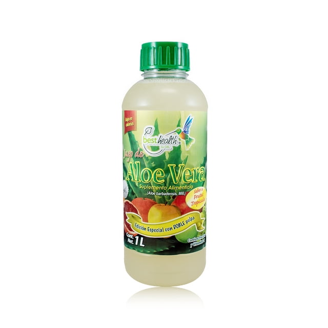 Jugo de Aloe Vera 1L BEST HEATLH con trocitos de sábila y doble pulpa BEST HEALTH Jugo Aloe Vera 1 Litro Best Health