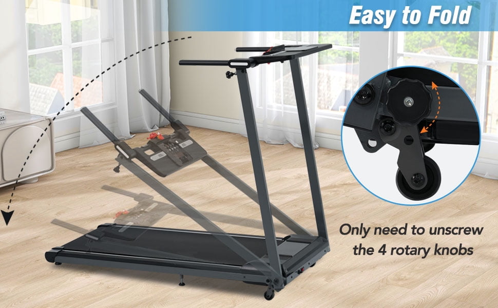 Witaxima Foldable Treadmill with Desk, 2.5HP Motor, 265lbs Capacity & Bluetooth
