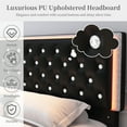 thumbnail image 4 of SIBEDS LED Bed Frame with 2 Storage Drawers Pockets and PU Leather Black Tufted Headboard, Full, 4 of 8