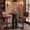 Black, variant on Jableast Round Bar Table, 39.4" H Bistro Pub Table With Storage, Counter Height Pub Table With Metal Ring Footrest, For Home Bar, Dining Room, Kitchen, Brown