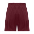 thumbnail image 5 of up to 60% off Gifts Usmixi Womens High Waist Shorts Fashion Loose Ruffle Hem Wide Leg Solid Short Pants Summer Lightweight Leisure Wear Shorts with Belt Brown XL, 5 of 5