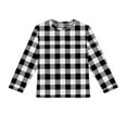 thumbnail image 5 of AHTJRT Girls Boys Plaid 2 Piece Pajama Set Crewneck Tee Shirt and Pants Set Comfort Long Sleeves Outfits Casual Lounge Sleepwear Set Black 9-10 Years, 5 of 8