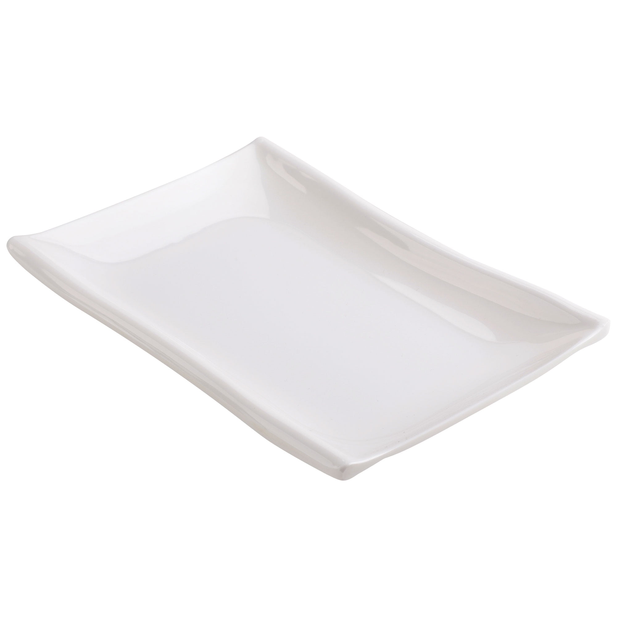Unique Bargains Rectangle Design Dessert Food Appetizer Serving Plate Dish White for Home Essential