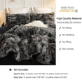 thumbnail image 5 of LIFEREVO Luxury Shaggy Faux Fur Duvet Cover Set, 3-Piece, Black, Ombre Marble Print, Bedding Set, 5 of 9