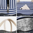 thumbnail image 4 of Inosoo Insulated Lunch Bag for Women, Cooler & Thermal Insulated Lunch Box, Blue Strip, 4 of 8