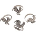 thumbnail image 3 of Fennco Styles Classic Brass Design Napkin Ring - Set of 4 (Rooster), 3 of 4