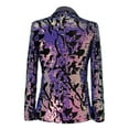 thumbnail image 4 of PYJTRL Blazer à Sequins en Velours Coloré Violet pour Hommes (Violet, TTG), 4 of 4