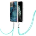 thumbnail image 2 of Mantto for iPhone 11 Pro Max Case, with Lanyard Adjustable Strap, Marble Pattern Soft TPU Bumper Hard PC Back Shockproof Protective Glossy Stylish Durable Phone Case for Women Girls,Green, 2 of 7
