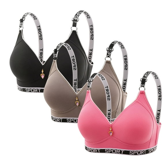 3 pcs Women Bras Wireless Seamless Bras Full Coverage Padded Bra No Underwire Support Bras Comfort Bras Plus Size Free Everyday Bras Comfy Daily Essentials Sports Bras