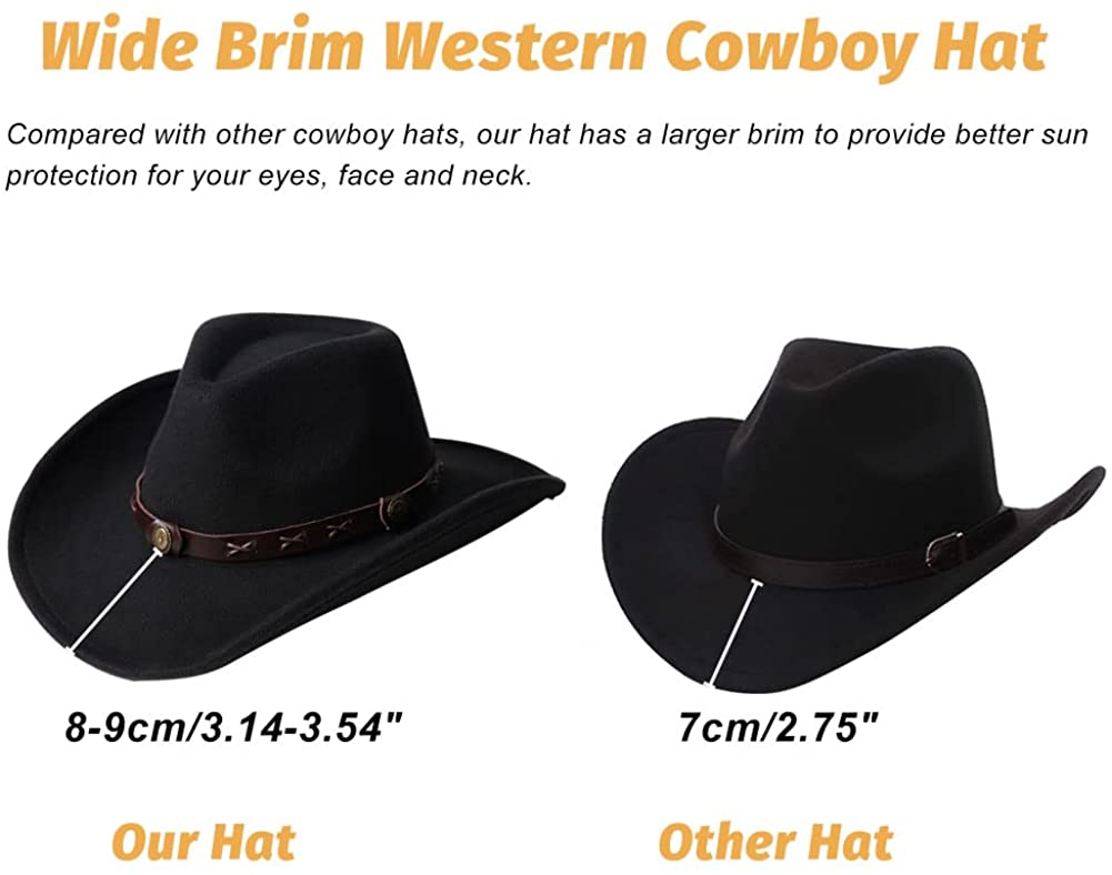 Faux Felt Western Cowboy Hat for Men 