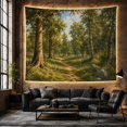 thumbnail image 6 of Sunlit Forest Path Through Lush Woodland, Peaceful Vintage for Nature Lovers, Botanical Wall Art, Housewarming Gift Tapestry Wall Hanging for Bedroom, Living Room and Dorm, 6 of 7
