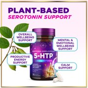 5-HTP Supplement - 200mg per Serving - Extra Strength 5HTP from Griffonia Simplicifolia - Supports Restful Sleep, Natural Calm & Brain Health - 5 Hydroxytryptophan - Bottled in USA - 120 Capsules