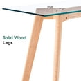thumbnail image 4 of Ivinta Small Glass Console Table with Solid Wood Legs for Entryway, Hallway, 4 of 9