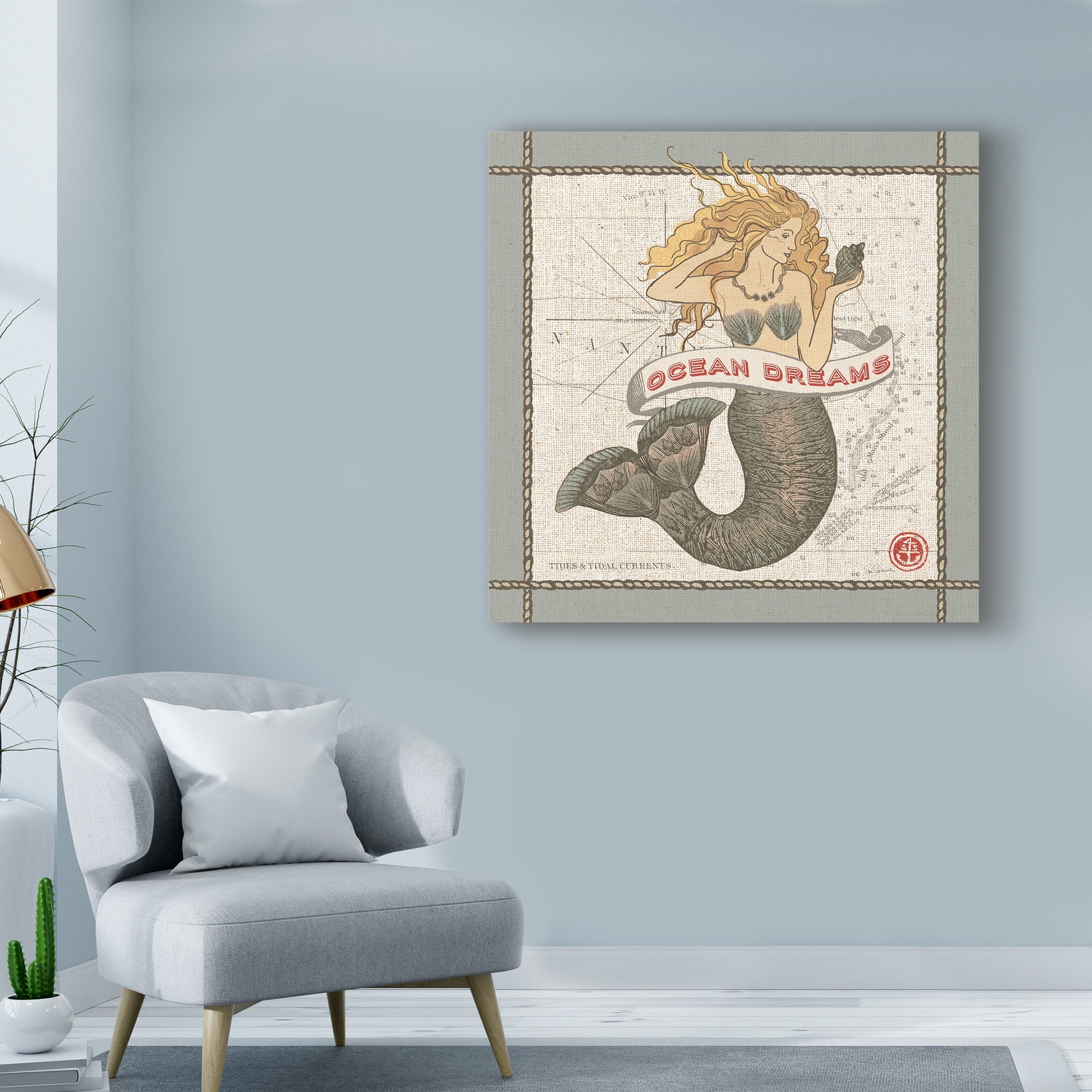 Trademark Fine Art 'Drift Away Mermaid' Canvas Art by Sue Schlabach