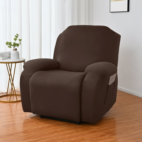 CUH Stretch Elastic Couch 1-3 Seat Wedding Lazy Recliner Sofa Covers Protector Armchair Banquet Chair Cover Dark Coffee 3 Seat