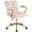 Light Pink, Gold Brushed Base, variant on Velvet Desk Chair with Arms, Adjustable Height Home Office Chair, Mid-Back Upholstered Vanity Chair with 360° Swivel and Wheels for Living Room or Study, Dark Green
