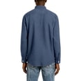 thumbnail image 5 of Men's Casual Long Sleeve Waffle Knit Button Down Solid Color Shirt for Spring Fall Comfort Wear,Navy,3XL, 5 of 5