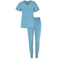 thumbnail image 2 of JEFFRICO Scrubs For Women Scrub Set V-Neck Scrub Top and Jogger Scrub Pants Lightweight 4 Way Stretch Soft 5 Pockets, 2 of 8