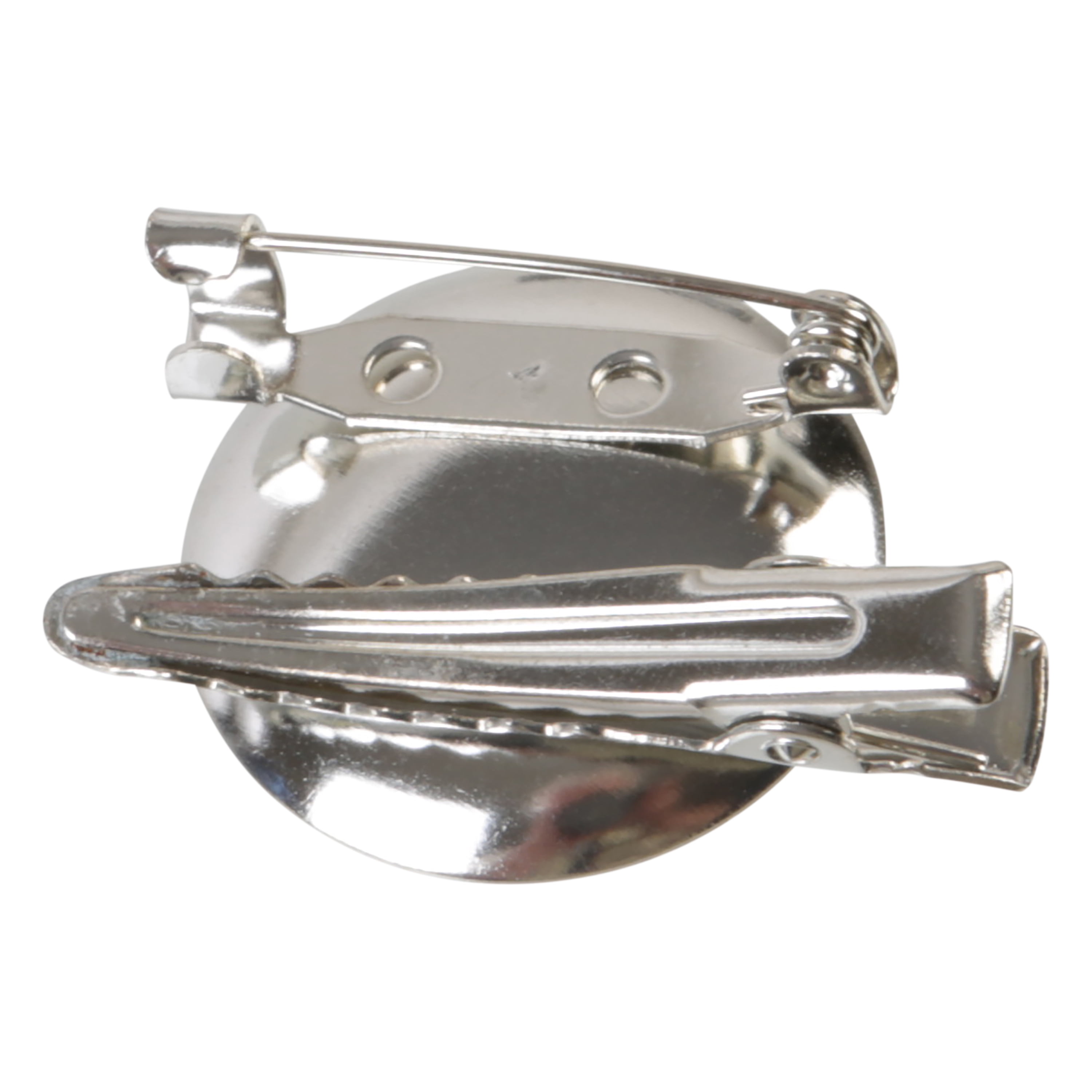 Offray Hair Accessories, 1-Inch Round Pin and Clip, 4-Pack