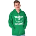 thumbnail image 3 of Trophy Husband Best Partner Hubby Zip Hoodie Sweatshirt Men Brisco Brands S, 3 of 6
