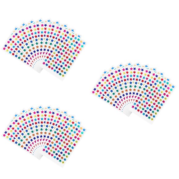 3 Count Holographic Rainbow Small Star Stickers for Kids Children