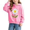 thumbnail image 4 of Cute Hoodies for Toddlers Girls Daisy Flower Print Pullover Sweatshirts Cool Casual Fall Winter Play Top Size 1-10, 4 of 7