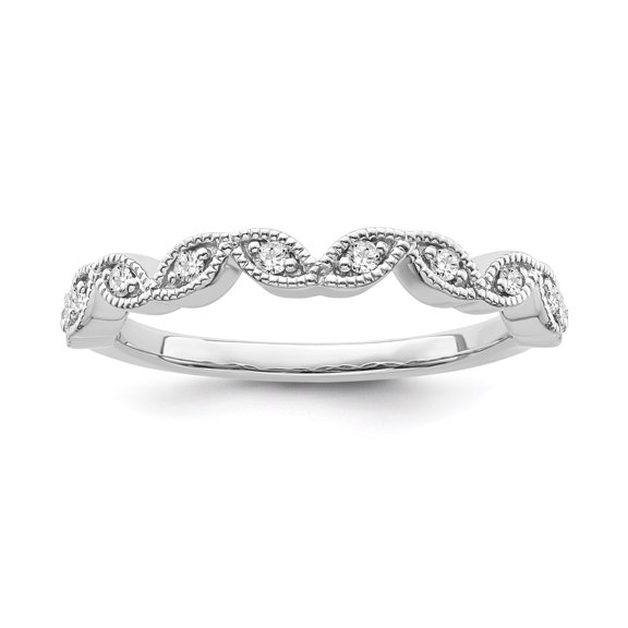 Araiya Fine Jewelry Sterling Silver Diamond Band Ring (1/10 cttw, I-J Color, I2-I3 Clarity), Size 7