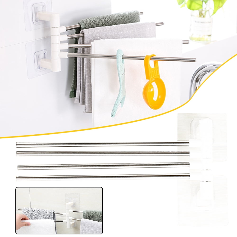 CKCL Wall Mounted Swing Towel Bar Stainless Steel Bathroom Swing Hanger