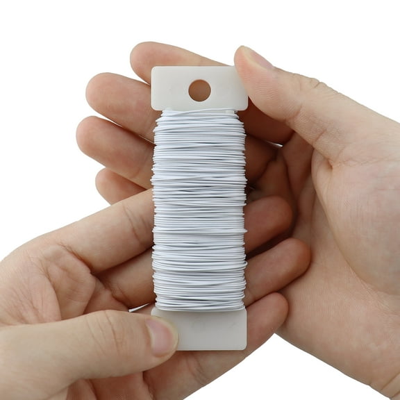 RILOMBAO 3 PCS 22 Gauge 0.71mm Silver Metal Floral Wire - Flexible Paddle Wire for Craft, Christmas Wreath, Flower Arrangement, Bouquet Wrapping, Wedding, DIY (115Ft/38Yd/Roll)