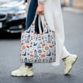 thumbnail image 5 of Xecao's Watercolor Nautical Canvas Tote Bag is a versatile choice for women, serving as a stylish beach bag, shopping bag,and reusable grocery bag., 5 of 5