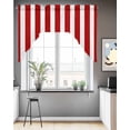 thumbnail image 3 of Red Striped Kitchen Curtains Swag Valance for Windows/Bathroom/Cafe, Christmas Farmhouse Red White Stripes Rod Pocket Drape Panel Swag Curtains Valance for Bedroom/Living Room 56"x36", 3 of 6