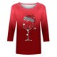 thumbnail image 3 of Camisetas de Manga Larga de las Mujeres Imprimir Navidad Cuello Redondo 3/4 Manga Suéter, Top Casual para las Vacaciones, 3 of 3
