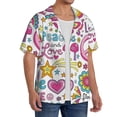 thumbnail image 2 of Fotbe Peace Love and Dove Flower Power Camisa Estampada de Manga Corta para Hombre, Casual de Verano, Estilo Playero, Sin Arrugas-4X-Large, 2 of 5
