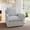 Blue Stripe, variant on Ebello 360° Swivel Chair with Thick Padded Backrest Cushion – Fabric Square Accent Chair for Living Room, Bedroom, Office – Fully Assembled, Blue Stripe