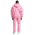 thumbnail image 3 of Delconic Mens Fleece Quarter Zip Hoodie and Sweatpants Set Loose Fit Pullover Hooded Sweatshirt Drawstring Jogger Pants Pink 2XL, 3 of 5