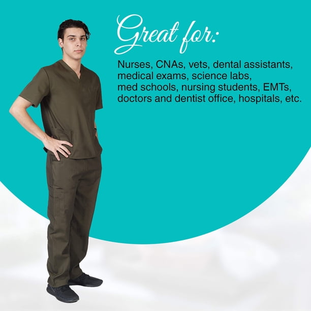 Active Uniforms Men Scrub Set Medical Scrub Top and Pants (Hunter Green, 3X-Large) Active Uniforms Men Scrub Set Medical Scrub Top and Pants (Hunter Green, 3X-Large)
