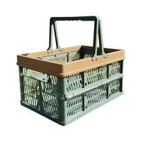 Leodye 1PCS crates for storage,plastic baskets for organizing,collapsible shopping basket,foldable crate with Handles,collapsible storage crate,car basket,for Kitchen,Bathroom-17.3*12*9.8IN