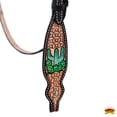thumbnail image 3 of Hilason Western Horse Cactus Hand Painted American Leather Headstall Brown, 3 of 3