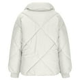 thumbnail image 5 of qolati Women's Quilted Puffer Jackets Lightweight Winter Warm Stand Collar Zip Up Jacket Long Sleeve Baggy Short Padded Down Coats, 5 of 6