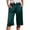 Dark Green, variant on GEWSEY Women's Silk Satin Capri Pajamas Pants Loungewear Sleep Cropped Pants Elastic Waist Silky Lounge Pj Bottoms with Pocket (Dark Green, XXL)