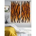 thumbnail image 3 of Brown Tiger Skin Sheer Curtains for Living Room Bedroom, Abstract Farm Brown Tiger Animal Texture Black Stripes Light Filtering Sheer Curtains, Rod Pocket Voile Window Drapes, 2 Panels Set 52"x 63", 3 of 7